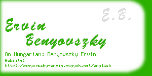 ervin benyovszky business card